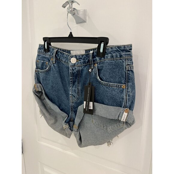 NWT OneTeaspoonRosewood Blue Bandits Low Waist Denim Shorts Sz 27 - Picture 4 of 11
